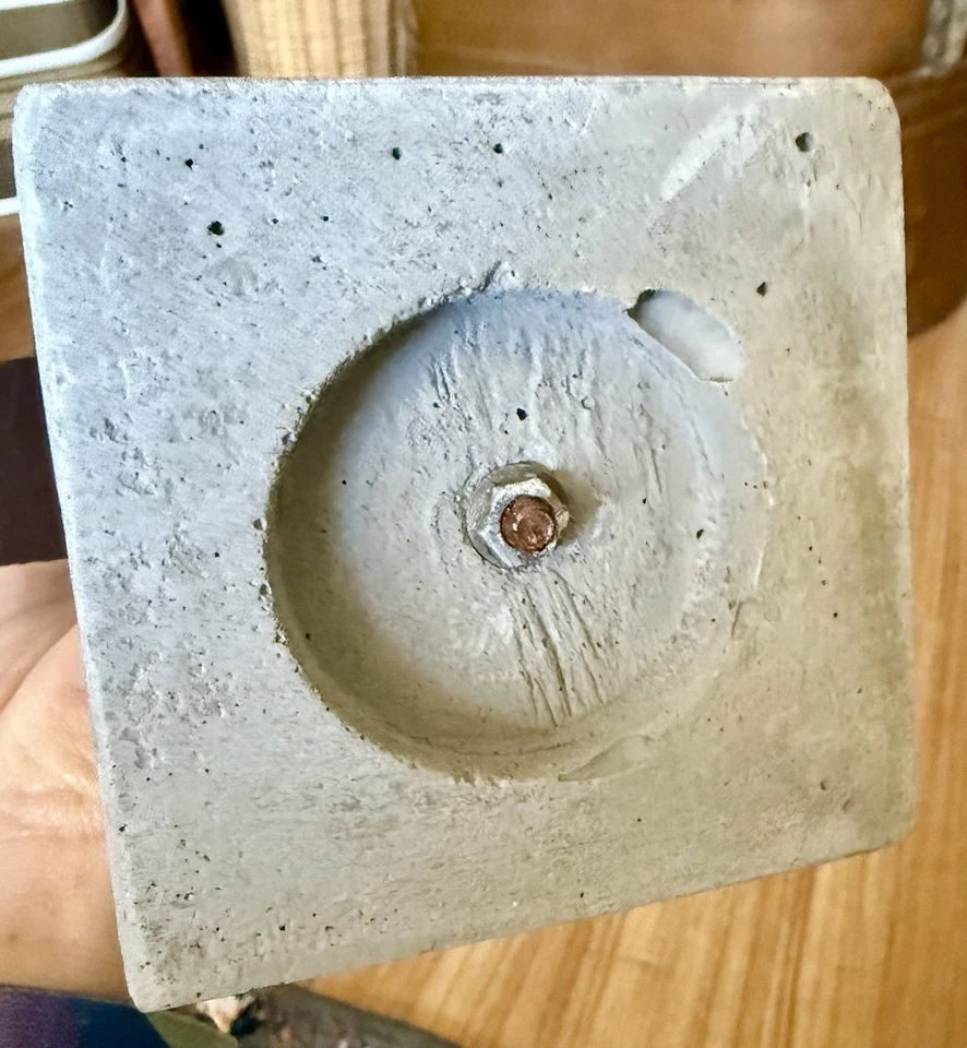 Modern Metal Cement Abstract Heart Sculpture Art - Image 3 of 3