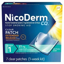 Nicoderm CQ Step 1 Nicotine Patches 21Mg 7 Count 1 Week Exp 7/2027+