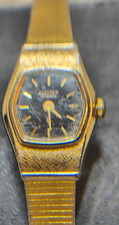 Citizen Dress Watch 3220-899938 Black Dial Gold Band New Bat Works Great