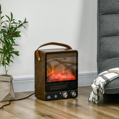 Chimenea Eléctrica Chimenea de Pie con Temperatura Ajustable Llamas Realistas - Imagen 2 de 10