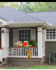Larger Wooden GRINCH WITH SWINGING MAX STEALING LIGHTS Outdoor Christmas
