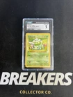 1999 Pokemon Card Bulbasaur 44/102 1st Edition Base Set Shadowless English CGC 5