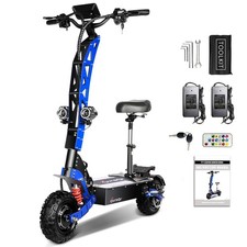 6000w electric scooter dual motor long range 53mph fast speed with seat lights