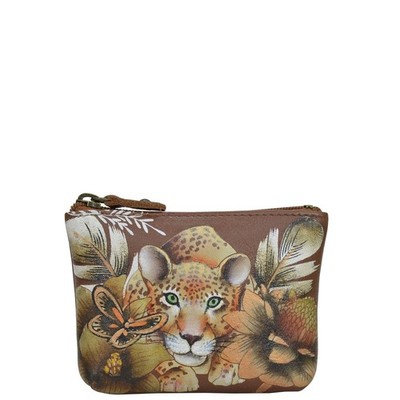 Anuschka SALE #1031-CLP-TAN  ''Cleopatra's Leopard -Tan'' Coin Pouch'' 4'' x 3'' NWT