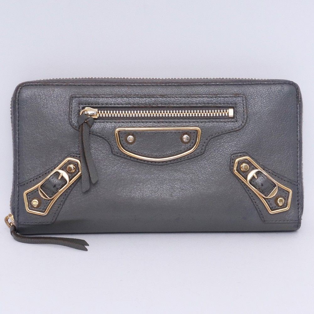 Authentic Balenciaga Classic Continental Long Wallet Metallic Edge