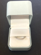 Platinum three-row micro pave diamond women's wedding band Size 6.75