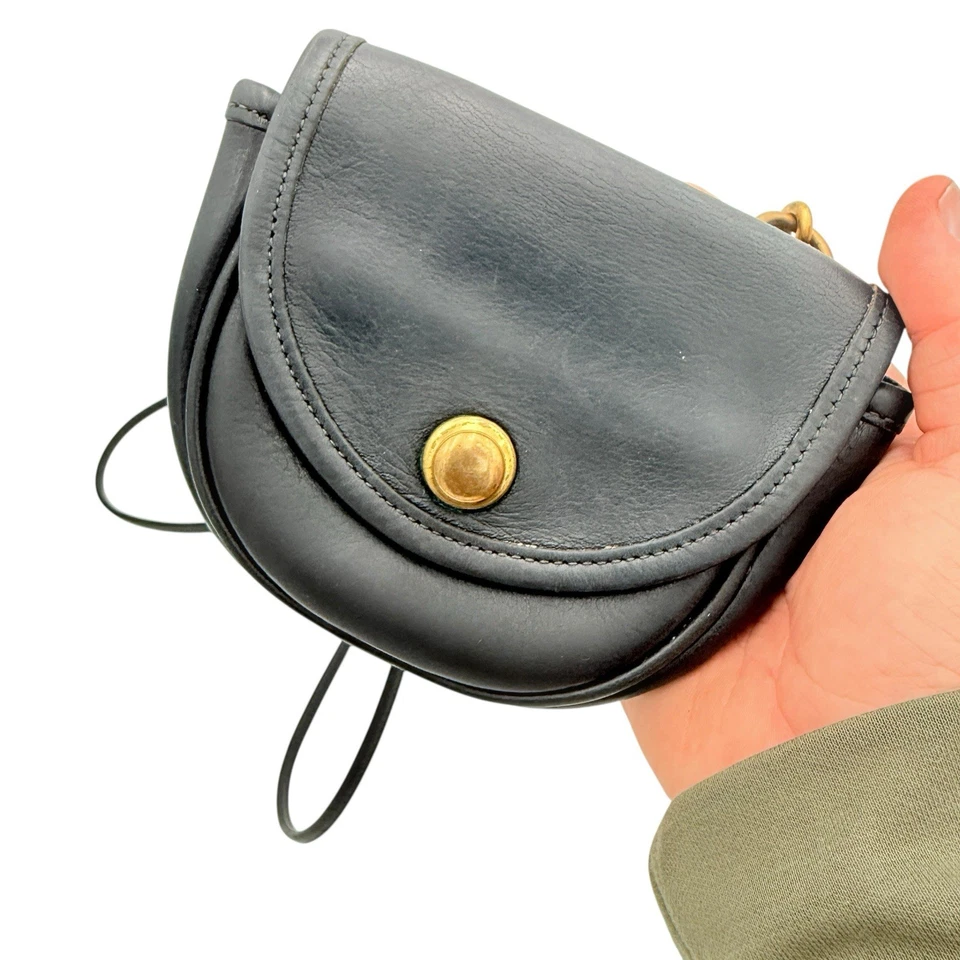 Vintage Coach #9826 Black Leather Mini Belt or Crossbody Bag Authentic - Image 4 of 4