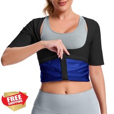 CEIUEO Sauna Suit Women Sweat Waist Trainer Top Zip