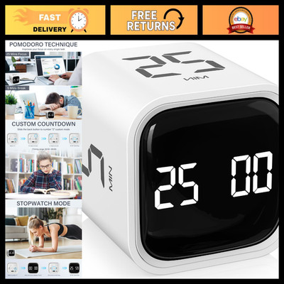 Rotating Productivity Timer 5/10/25/50 Minutes - Desk Flip Timer for Focus & ADH