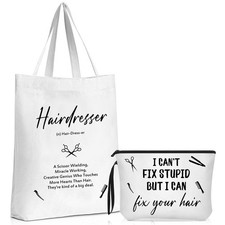 Coume 2 Pcs Hairdresser Gifts for Women Hair Stylist Tote Bag Makeup Bag Hair...