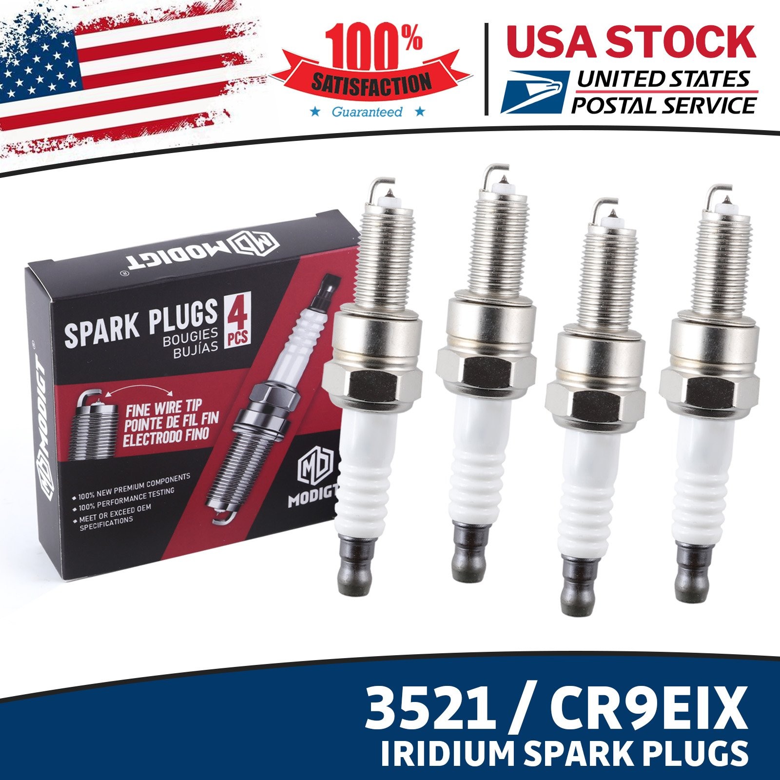 New 4Pcs OEM Replacement For NGK 3521/CR9EIX Premium Iridium  Spark Plugs