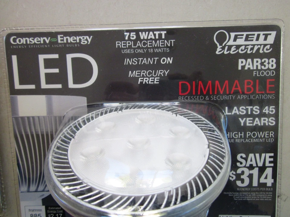2 Feit Electric PAR38 LED Lightbulb 75 WATT Replacement (Uses 18 WATTS) Dimmable - Image 3 of 4