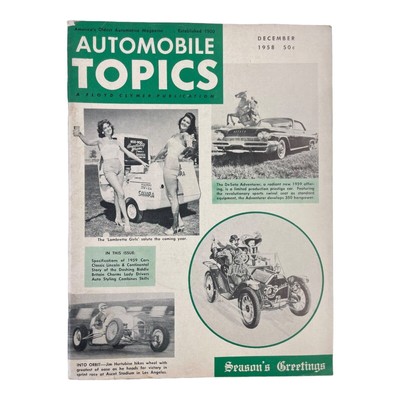 Floyd Clymer's Automobile Topics Lambretta Girls DeSoto Seasons Greetings Dec 58