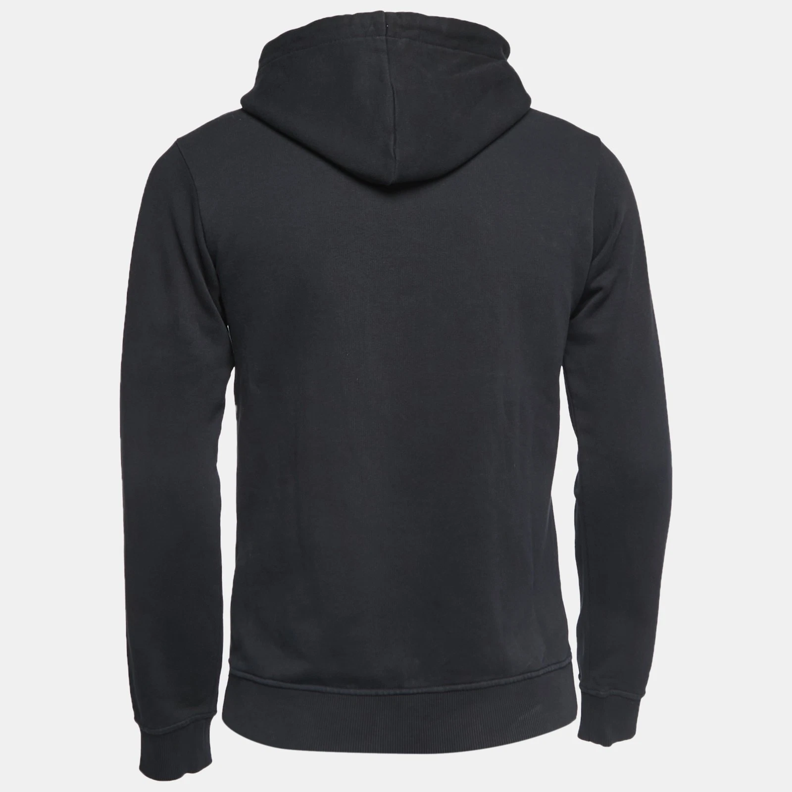 Felpa con cappuccio Kenzo logo nero ricamato cotone lavorato a maglia XS