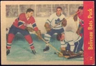 1955-56 PARKHURST MONTREAL CANADIENS "BELIVEAU BATS PUCK" #74 GRADE P-F-GOOD-E