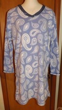 Vtg Large Fleece Purple W/White Paisley Peignoir Nightie Mid Century Nightgown