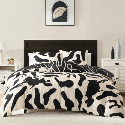 BebeTeen Ebony and Ivory 100% Cotton Sateen Reversible Comforter Set