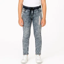 So Girls Jegging Blue Acid Wash Mid Rise Stretch Adjustable Drawstring Waist