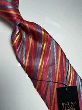 NWT VERSE 9 MULTI COLOR GEOMETRIC STYLE PRINT SILK DESIGNS NECK TIE & HANKY