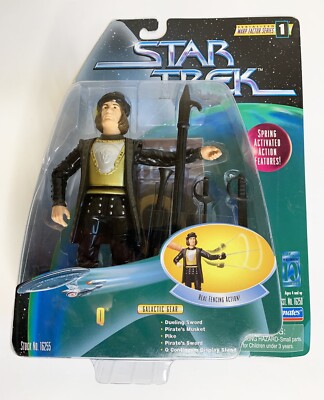 1997 Star Trek Q Playmates Action Figure Warp Factor Series 1 with Accessories 