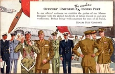 Vintage WWII Advertising Postcard Officers Uniforms by Rogers Peet Co New York