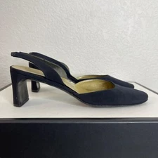 Yves Saint Laurent YSL Pumps Strap High Hills Black Sandals Women's Size 7.5 M