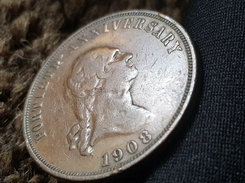 Antique USA 1908 J. Waterman Co Bangor Maine 1 Dollar $1 Voucher Token Coin 32mm - Picture 7 of 9