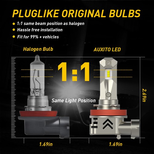 LED Headlight Bulbs Kit Combo 9005 High H11 Low Beam 6000K 660000LM Xenon White - Picture 2 of 10