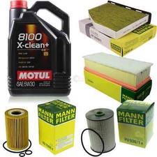 MOTUL 5 L 5W-30 MOTOR-ÖL+MANN-FILTER für Skoda Octavia Combi 1Z5 2.0 TDI RS Golf