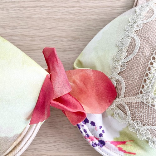 Pleasure State Cosmic Contour Plunge Bra Size 14B Blossom Print Swarovski New - Picture 3 of 12