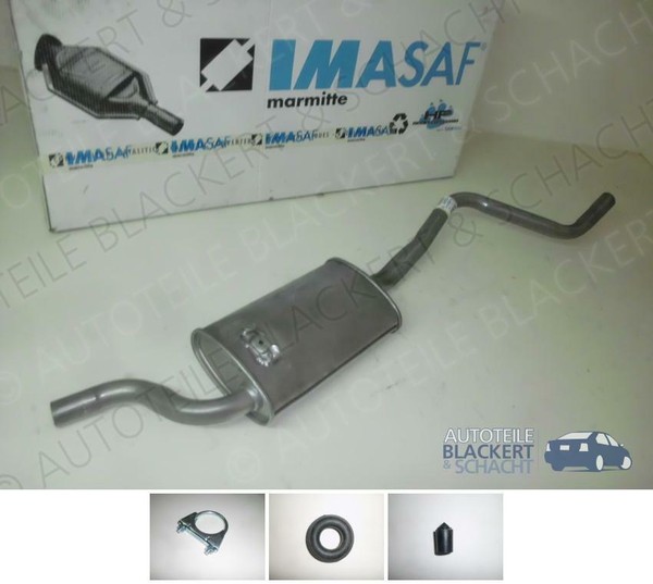 Imasaf ESD Auspuff Endtopf für VW Polo 1.3 55KW 86C 8/1983-1989 | + Anbauteile-image