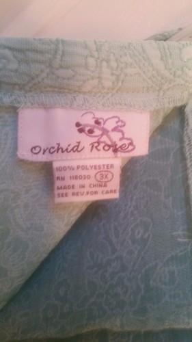 Vintage Size 3X Orchid Rose Teal Floral Skirt & Jacket Suit - Picture 4 of 7
