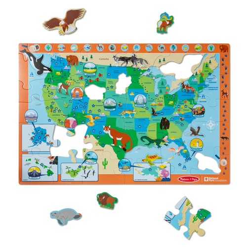 Melissa & Doug National Parks U.S.A. Map Floor Puzzle 45pc Jumbo and Animal Shap - Bild 3 von 4
