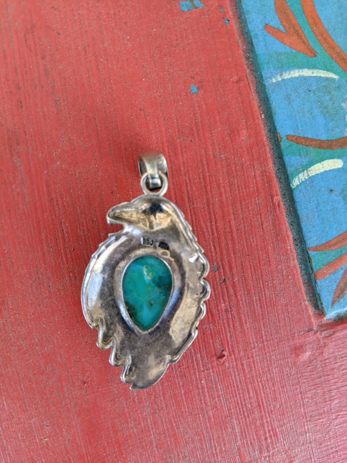 Silver Turquoise Eagle Pendant - image 2