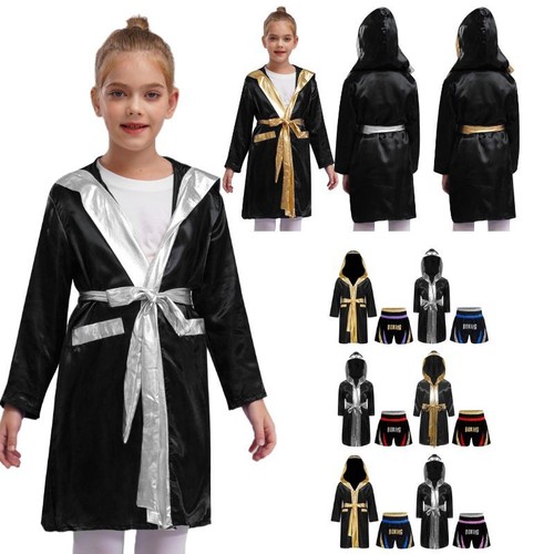 Kids Boys Suit Party Set Long Sleeve Outfit Performance Uniform Open Front Robe