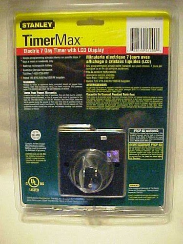 Stanley TimerMax Electric 7 Day Indoor Timer with LCD Display NEW FACTORY SEALED - Picture 3 of 6