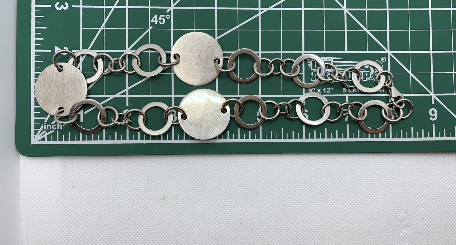 Solid Sterling Silver Multi Circle Link Chain 18"… - image 6