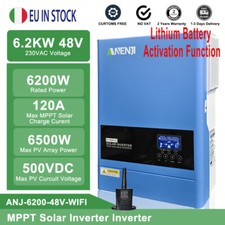 6.2KW Inverter Solare Off-Grid ibrido 230Vac 48Vdc PV 60-500Vdc MPPT 120A WIFI