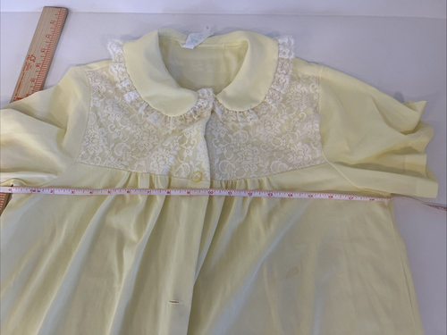 Vestido de Gasa Amarillo Med De Colección y Bata a Juego Lencería Nancy King - Imagen 5 de 7