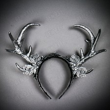 Silver Antelope Antler Deer Horns Handband Halloween Costume Head Dress Costume