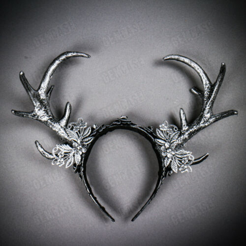 Silver Antelope Antler Deer Horns Handband Halloween Costume Head Dress Costume - Picture 1 of 10