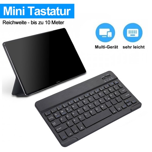 Bluetooth Tastatur Kabellos Keyboard für PC Tablet Notebook Laptop QWERTZ Layout - Bild 2 von 33