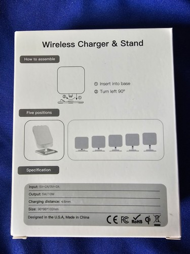 Wireless Charger & Stand, Qi Certified, New, FREE US Ship Size: 96*86*102 mm - Picture 2 of 2
