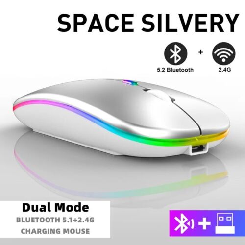 Rechargeable RGB Bluetooth Wireless Mouse for iPad, PC, Laptop, Tablet, 2.4GHz - Picture 18 of 20