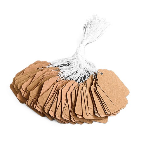 100Pcs Kraft Paper Gift Tags Christmas Luggage Labels Blank Cards with String - Picture 8 of 19