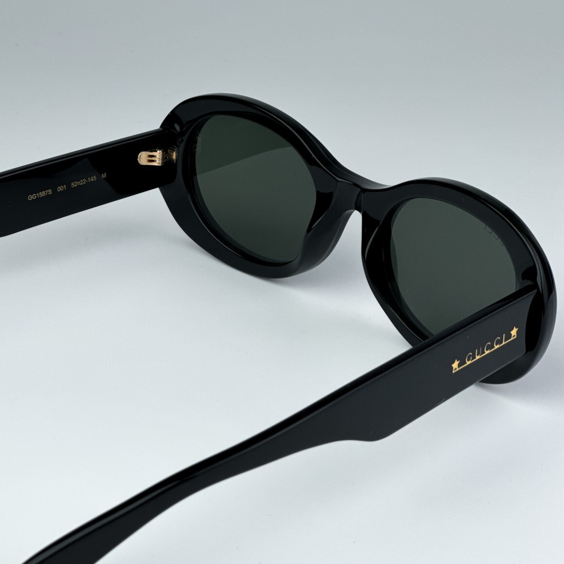 Gucci Men Sunglasses Black Grey Oval GG1587S 001 BRAND NEW