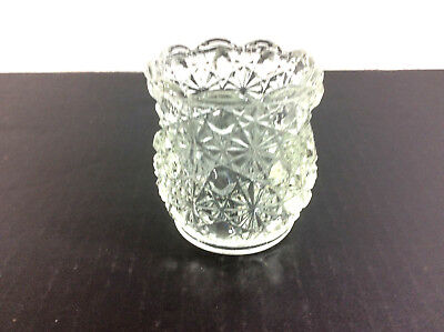 1-Votive//Tealight Candle Holder~Ribbed Sides /& Scalloped Edges On Top~Glass