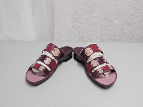 Sandalias para mujer CLARKS de cuero violeta con múltiples lunares deslizantes talla 6 M - Imagen 5 de 12