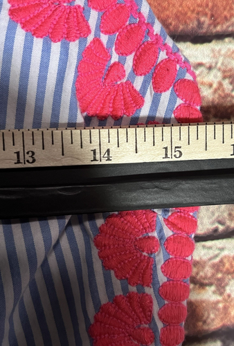 Vineyard Vines Kleid Damen Größe 00 Gestreift Pop Bestickt Etuikleid Kornblume - Bild 4 von 8