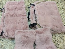 Car Seat Covers Front Seats 6 Piece Fuzzy Pink Cushion Soft